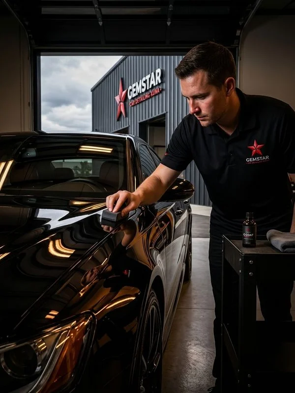 Ceramic coating in shop bay